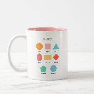 Formen, Kreis, Dreieck, Quadrat Zweifarbige Tasse