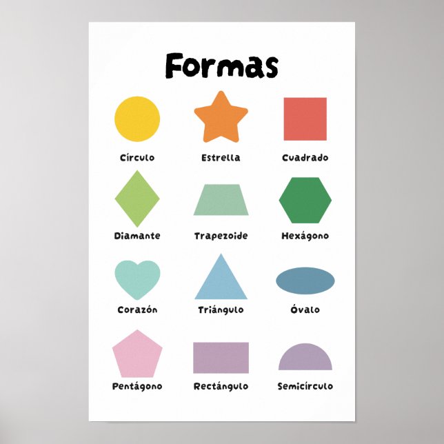Formen lernen (auf Spanisch) Poster (Vorne)