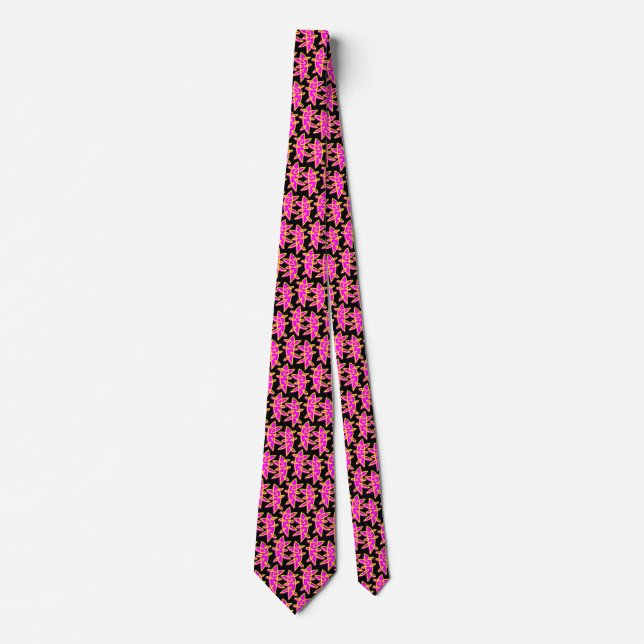 Formen - Magenta und Gelb in Schwarz Krawatte (Vorderseite)