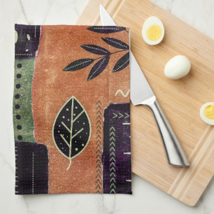 Formen und Blätter abstrakter geometrischer Kreise Geschirrtuch