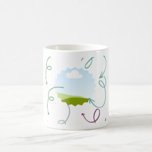 Formen und grafische Tasse des Kaffees
