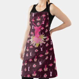 FORMEN VON PINKCHRISTMAS REINDEER UND PFLANZE SCHÜRZE