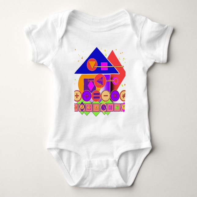 Formen Zahlen Symbole   Baby Strampler (Vorderseite)