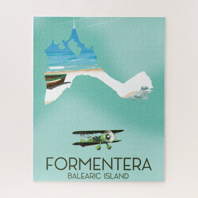Formentera Balearen Insel Karte Reiseplakat (Vertikal)