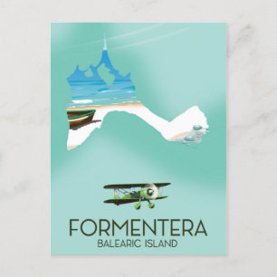 Formentera Balearische Insel Karte Reiseplakat