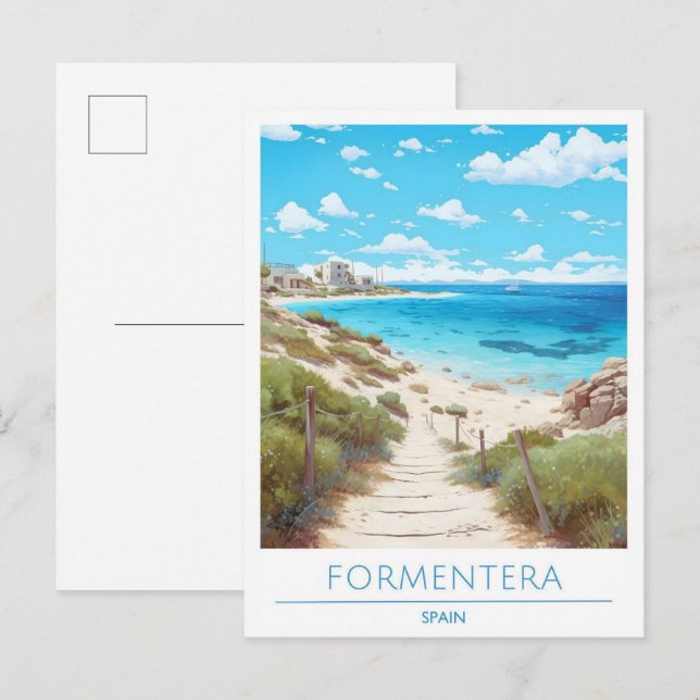 Formentera Spanien Reise Postkarte (Vorne/Hinten)