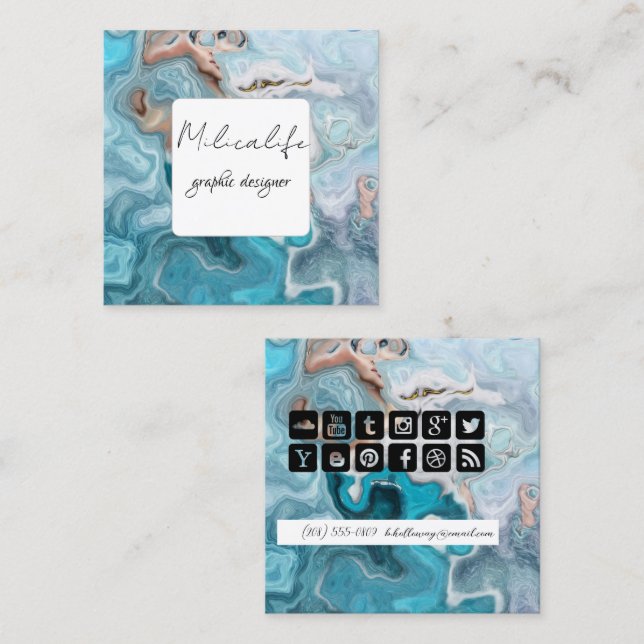 Formes Abstraites, carte de visite de médias socia (Devant / Derrière)