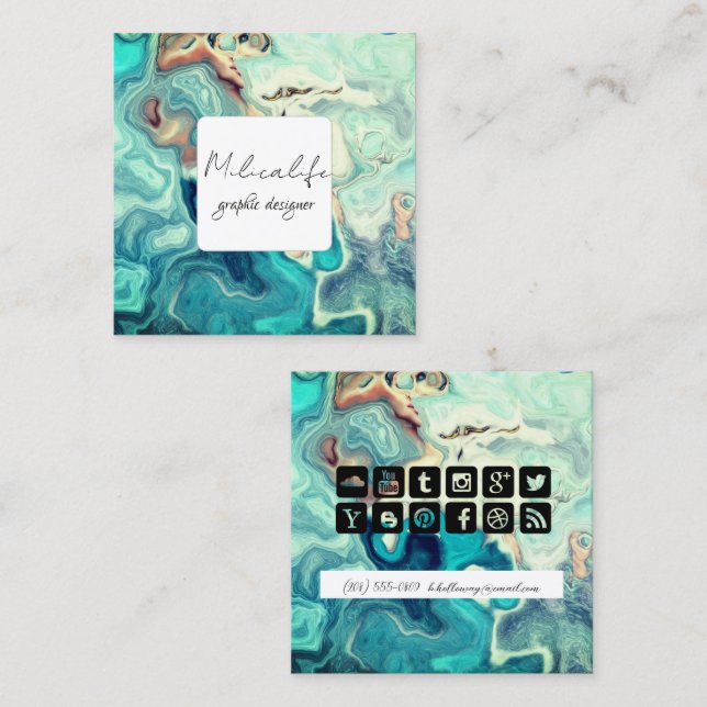 Formes Abstraites, carte de visite de médias socia (Devant / Derrière)