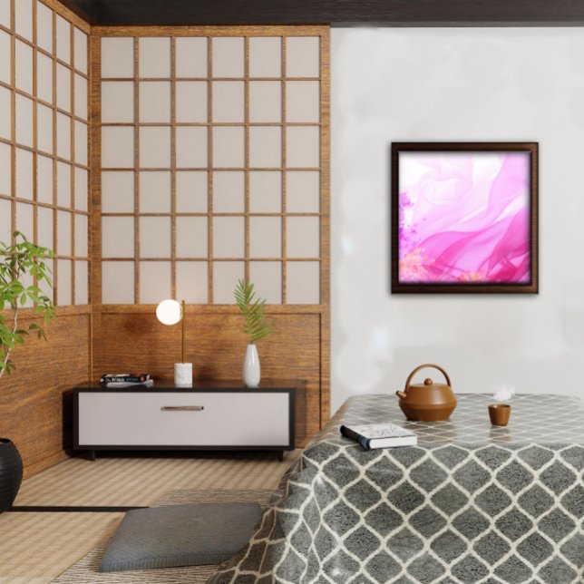 Formes Abstraites fleurs rose aquarelle Poster (Créateur téléchargé)