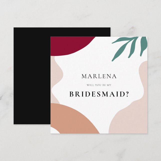 Formes abstraites modernes Bridesmaid carte de pro (Devant / Derrière)