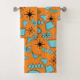 Formes atomiques MCM Turquoise sur orange