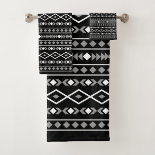 Formes Aztec Motif gris noir