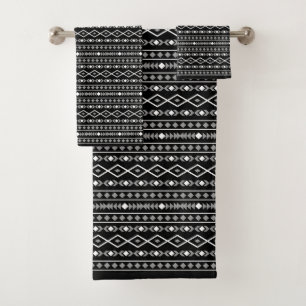 Formes Aztèque Motif Rpt Gris Blanc Noir