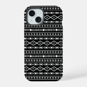 Formes aztèques Motif blanc gris noir