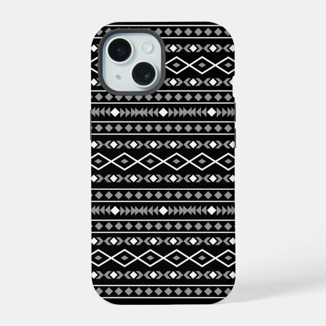 Formes aztèques Motif blanc gris noir (Verso)
