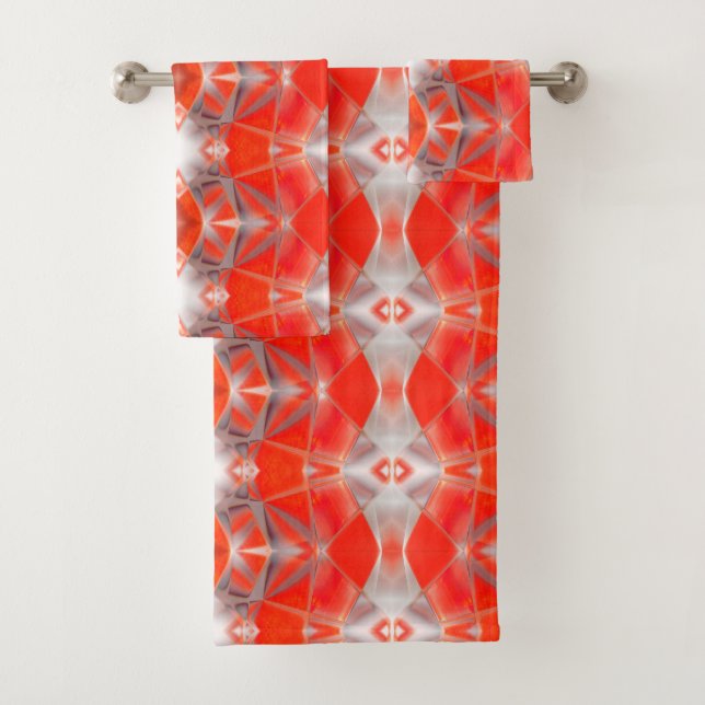 Formes courbes rouges rapport flottant sur gris bl (En situation)