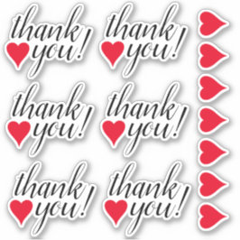 Formes de coeur et Merci "merci !" Autocollants