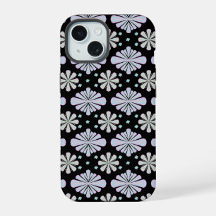 Formes florales pastel sur fond noir