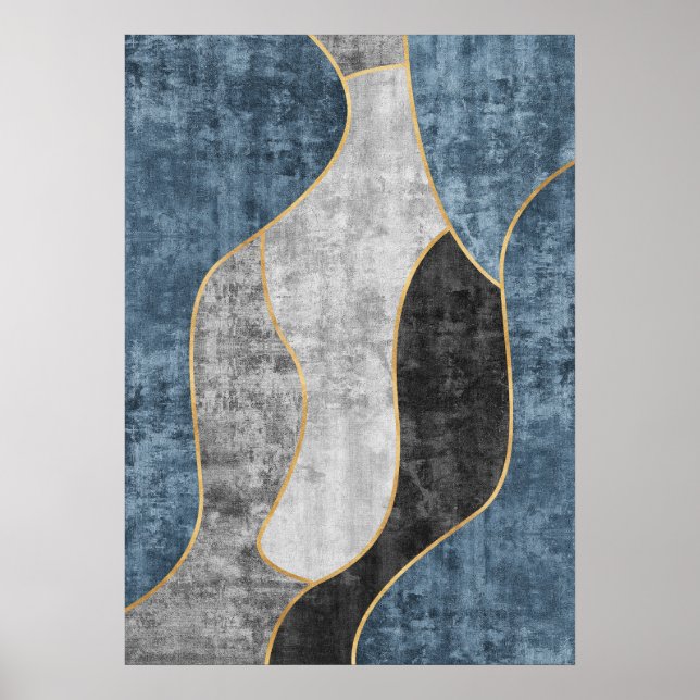 Formes géométriques Abstraites modernes Poster d'a (Devant)