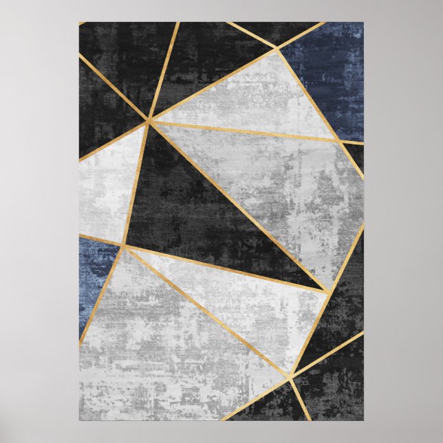 Formes géométriques Abstraites modernes Poster d'a (Devant)