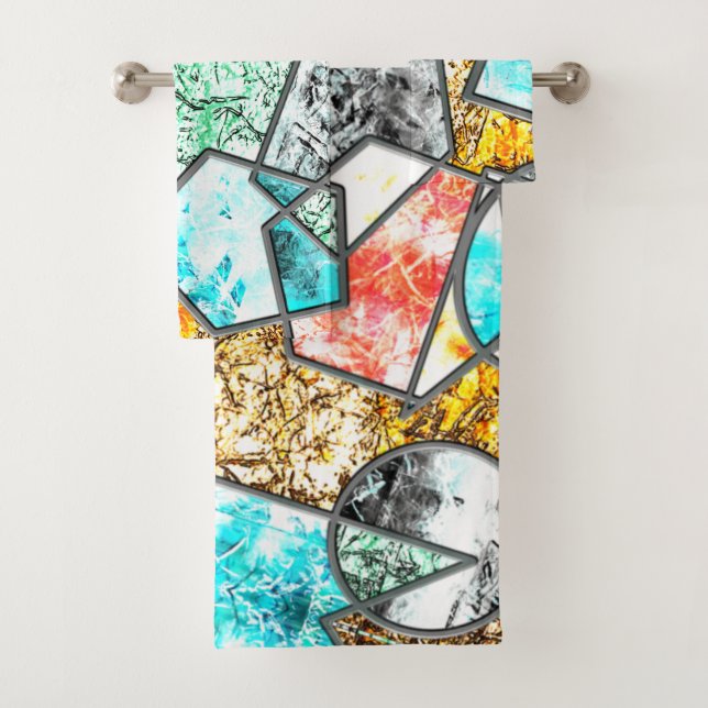 Formes géométriques avec étranges textures blanche (En situation)