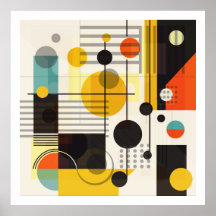 Formes géométriques composition 2 affiche