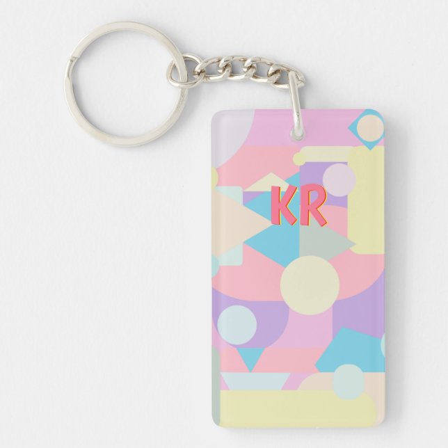 Formes Pastel régulières en collage Abstrait (Devant)