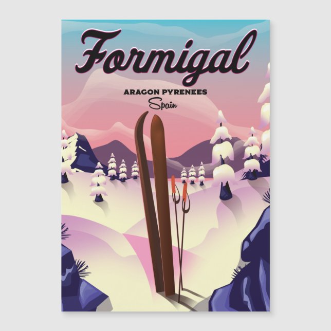 Formigal Aragon Spanien Skiposter. Magnetkarte (Vorderseite)