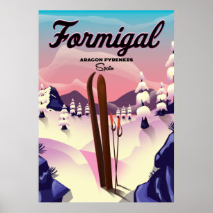 Formigal Aragon Spanien Skiposter. Poster