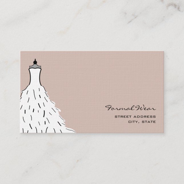 Förmliche Boutique - Feathery Wedding Dress Visitenkarte (Vorderseite)
