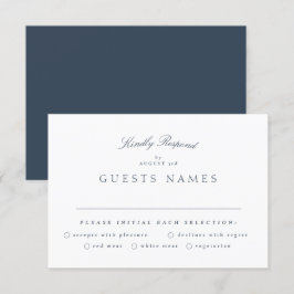 Förmliche Hochzeit der klassischen Navy mit blauer RSVP Karte