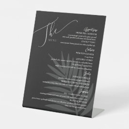 Förmliches einfaches Hochzeitsmenü Schwarz-weiß gr Sockelschild