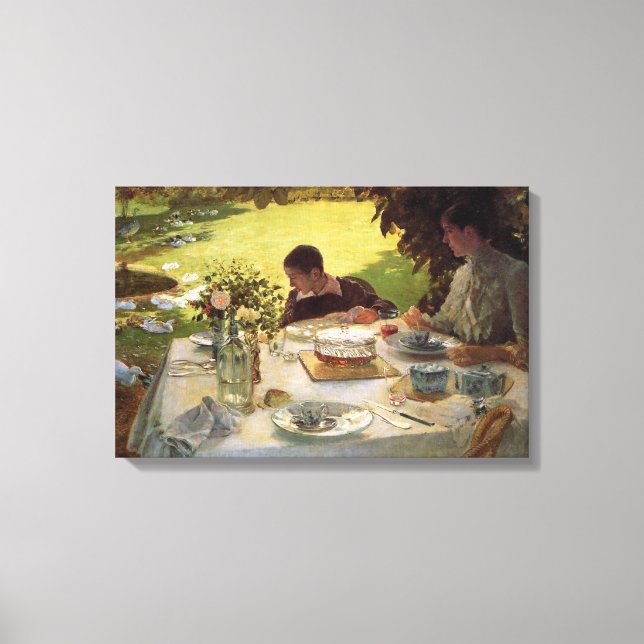 Förmliches Frühstück im Garten Leinwanddruck (Vorderseite)