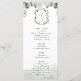 Förmliches Hochzeitsmenü mit Dankeschön-Karte im L Menükarte