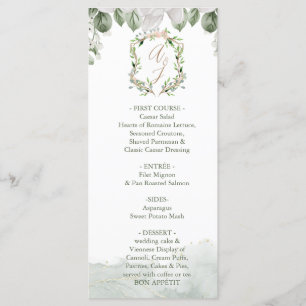 Förmliches Hochzeitsmenü mit Dankeschön-Karte im L Menükarte