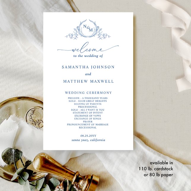 Förmliches Mit Monogramm Hochzeitsprogramm (Von Creator hochgeladen)