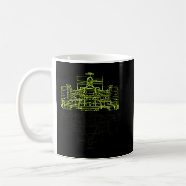 Formula Racing Car Blueprint Mechanical Engineer R Kaffeetasse (Links)