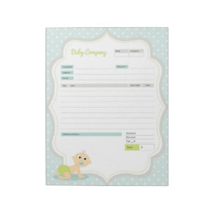 Formulaire de commande de thème bébé et Bloc-notes