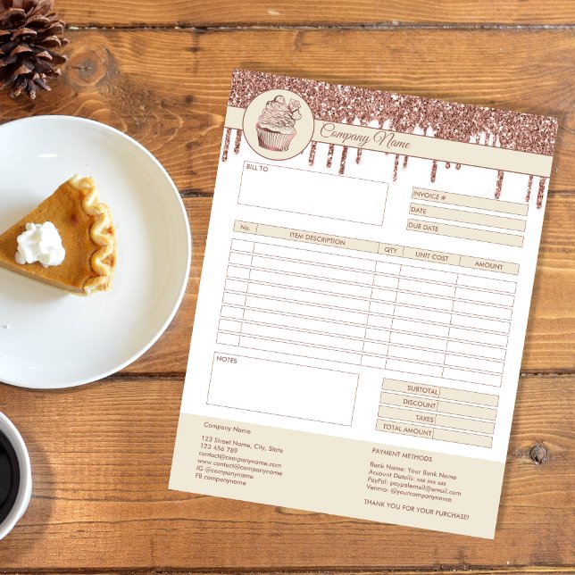 Formulaire de facture de gâteaux Bloc-notes de dev (Créateur téléchargé)