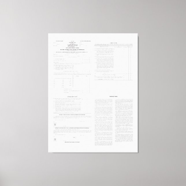 Formular 1040 für die ursprüngliche Einkommensteue Leinwanddruck (Vorderseite)