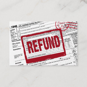 Formular 1040 zur Rechnungslegung Visitenkarte