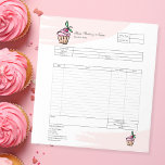 Formular für Bestellungen von Backwaren mit Kondit Notizblock<br><div class="desc">Bestellformular für Konditorei Cupcake Bakery</div>