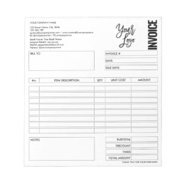 Formular-Geschäftsquotation Hinzufügen von Logo-No Notizblock