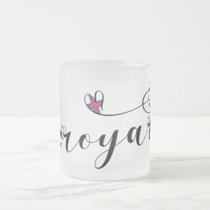 Føroyar, Färöer Herzenflagge, Färöer Mattglastasse