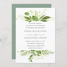 Forrest Greenery Elégant Mariage Invitation