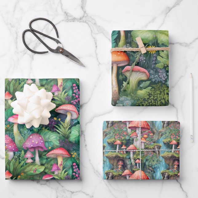 Forrest-Papier für Pilze Geschenkpapier Set (Vorderseite)