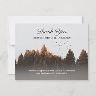 Forrest With Birds Funeral Merci Note Card