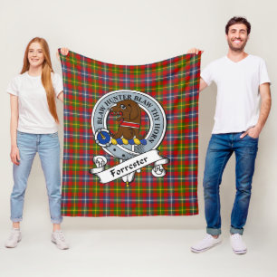 Forrester Clan Abzeichen Tartan Kariert Fleecedecke