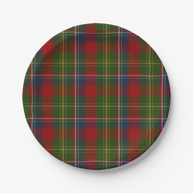 Forrester Clan Tartan Karierte Papierplatte Pappteller (Vorderseite)