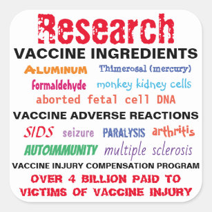 Forschungs-Impfstoff-Aufkleber Quadratischer Aufkleber